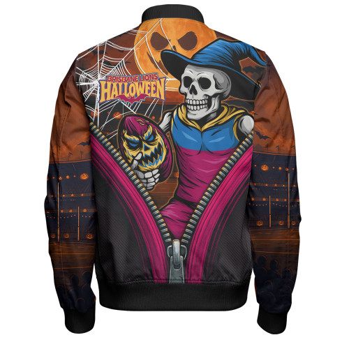 Brisbane Lions Bomber Jacket Halloween Night Reaper Zipper