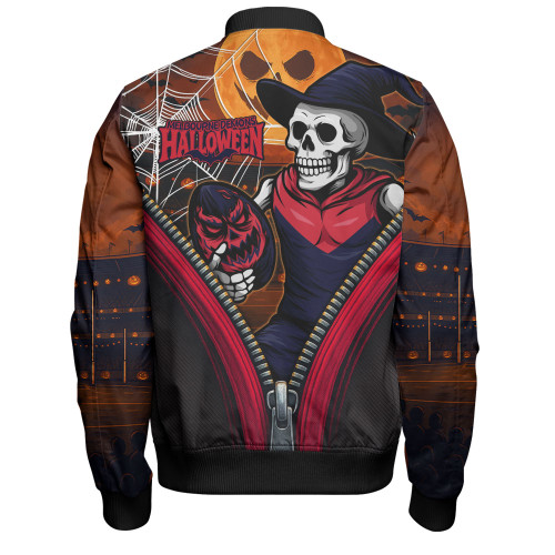 Melbourne Bomber Jacket Halloween Night Reaper Zipper Melbourne Bomber Jacket Halloween Night Reaper Zipper