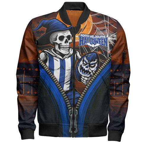 North Melbourne Bomber Jacket Halloween Night Reaper Zipper