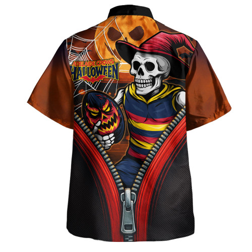 Adelaide Crows Hawaiian Shirt Halloween Night Reaper Zipper Adelaide Crows Hawaiian Shirt Halloween Night Reaper Zipper