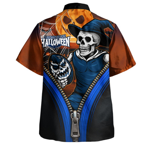 Carlton Hawaiian Shirt Halloween Night Reaper Zipper Carlton Hawaiian Shirt Halloween Night Reaper Zipper