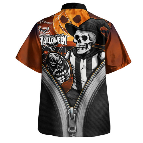 Collingwood Hawaiian Shirt Halloween Night Reaper Zipper Collingwood Hawaiian Shirt Halloween Night Reaper Zipper