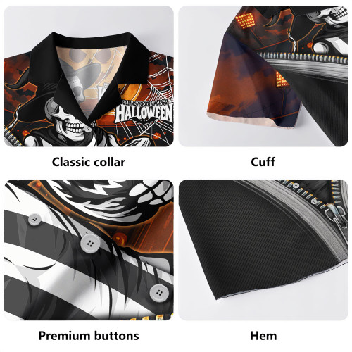 Collingwood Hawaiian Shirt Halloween Night Reaper Zipper Collingwood Hawaiian Shirt Halloween Night Reaper Zipper