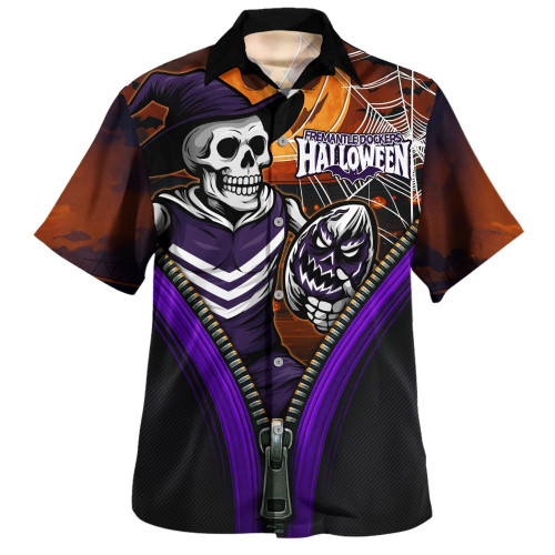 Fremantle Hawaiian Shirt Halloween Night Reaper Zipper