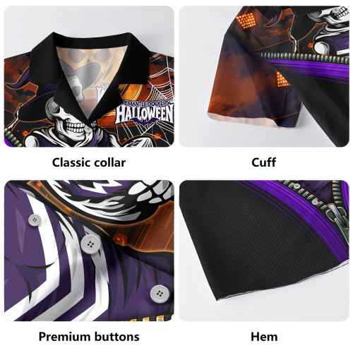 Fremantle Hawaiian Shirt Halloween Night Reaper Zipper