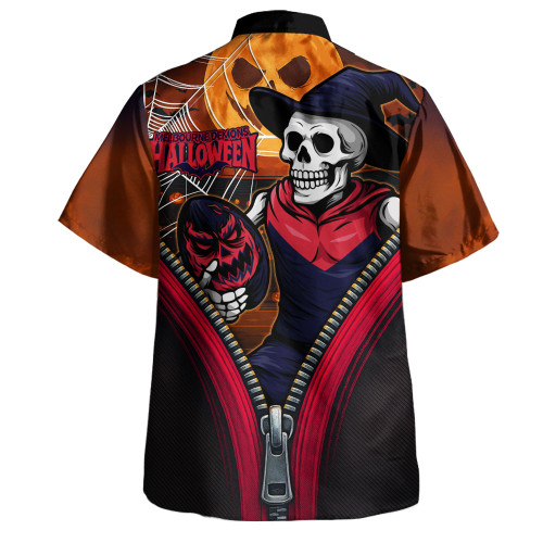 Melbourne Hawaiian Shirt Halloween Night Reaper Zipper Melbourne Hawaiian Shirt Halloween Night Reaper Zipper