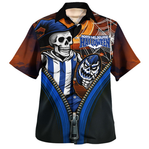 North Melbourne Hawaiian Shirt Halloween Night Reaper Zipper