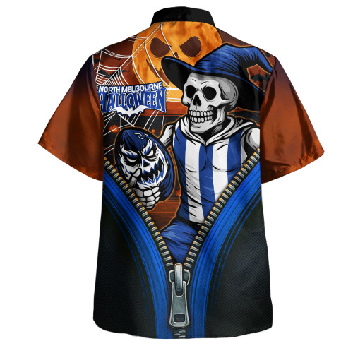 North Melbourne Hawaiian Shirt Halloween Night Reaper Zipper North Melbourne Hawaiian Shirt Halloween Night Reaper Zipper