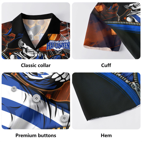 North Melbourne Hawaiian Shirt Halloween Night Reaper Zipper North Melbourne Hawaiian Shirt Halloween Night Reaper Zipper