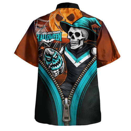 Port Adelaide Hawaiian Shirt Halloween Night Reaper Zipper