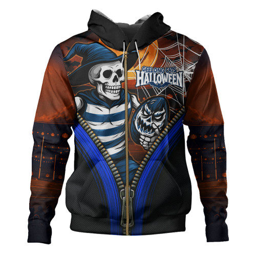 Geelong Cats Hoodie Halloween Night Reaper Zipper Geelong Cats Hoodie Halloween Night Reaper Zipper