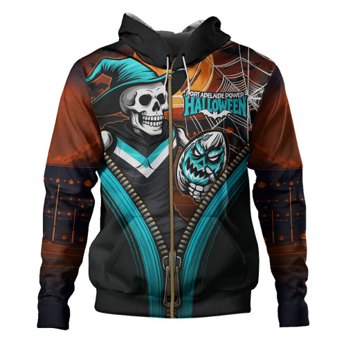 Port Adelaide Hoodie Halloween Night Reaper Zipper Port Adelaide Hoodie Halloween Night Reaper Zipper