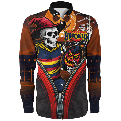 Adelaide Crows Long Sleeve Shirt Halloween Night Reaper Zipper Adelaide Crows Long Sleeve Shirt Halloween Night Reaper Zipper