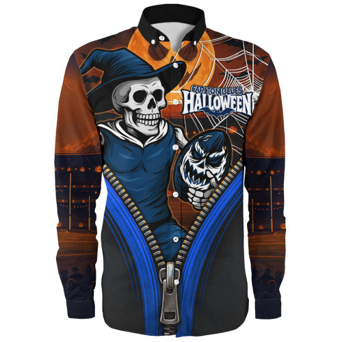 Carlton Long Sleeve Shirt Halloween Night Reaper Zipper