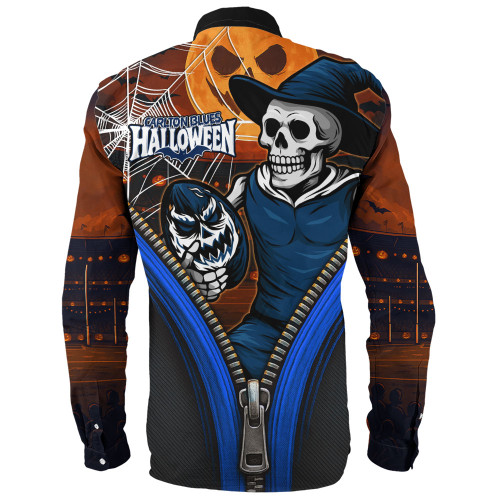 Carlton Long Sleeve Shirt Halloween Night Reaper Zipper Carlton Long Sleeve Shirt Halloween Night Reaper Zipper