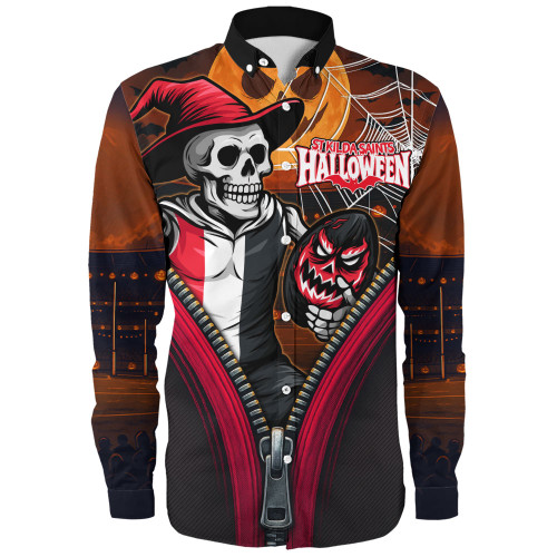 St Kilda Long Sleeve Shirt Halloween Night Reaper Zipper