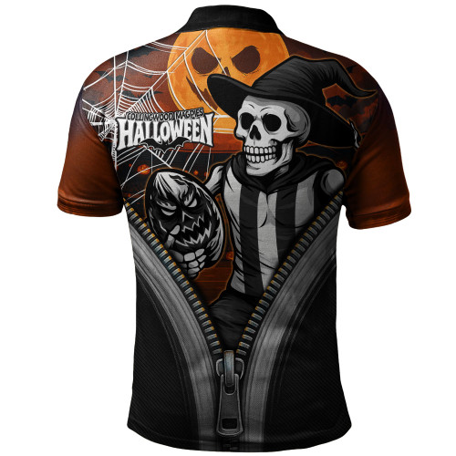Collingwood Polo Shirt Halloween Night Reaper Zipper