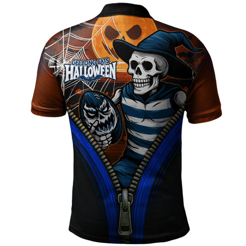Geelong Cats Polo Shirt Halloween Night Reaper Zipper Geelong Cats Polo Shirt Halloween Night Reaper Zipper