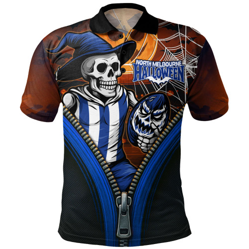 North Melbourne Polo Shirt Halloween Night Reaper Zipper