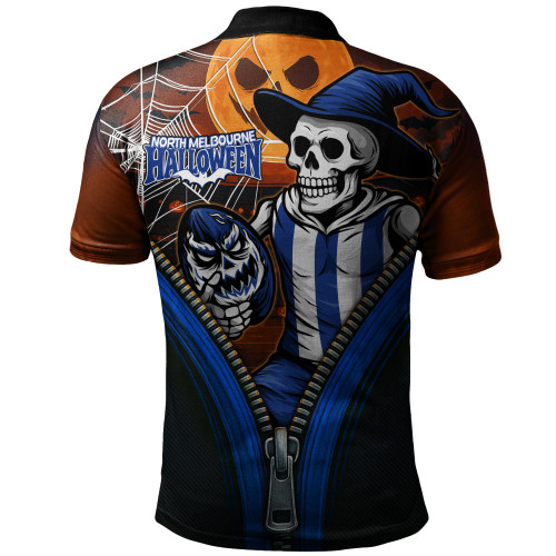 North Melbourne Polo Shirt Halloween Night Reaper Zipper