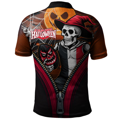 St Kilda Polo Shirt Halloween Night Reaper Zipper