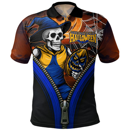 West Coast Eagles Polo Shirt Halloween Night Reaper Zipper