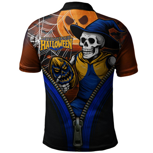 West Coast Eagles Polo Shirt Halloween Night Reaper Zipper West Coast Eagles Polo Shirt Halloween Night Reaper Zipper