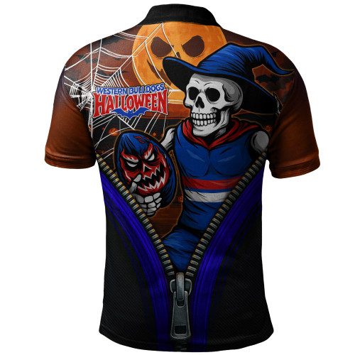 Western Bulldogs Polo Shirt Halloween Night Reaper Zipper Western Bulldogs Polo Shirt Halloween Night Reaper Zipper