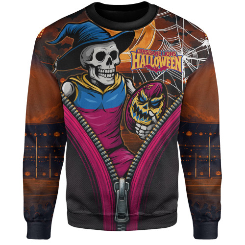Brisbane Lions Sweatshirt Halloween Night Reaper Zipper