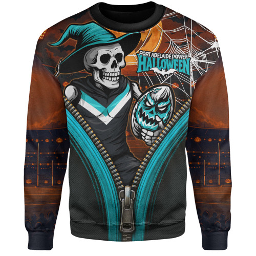 Port Adelaide Sweatshirt Halloween Night Reaper Zipper