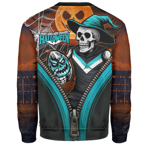 Port Adelaide Sweatshirt Halloween Night Reaper Zipper Port Adelaide Sweatshirt Halloween Night Reaper Zipper