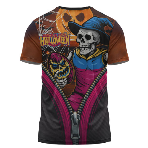 Brisbane Lions T-Shirt Halloween Night Reaper Zipper Brisbane Lions T-Shirt Halloween Night Reaper Zipper