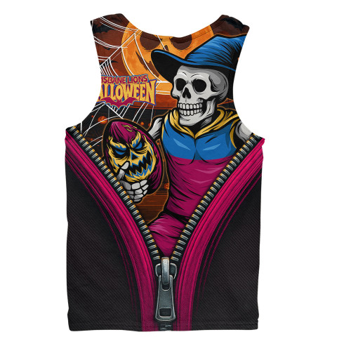 Brisbane Lions Men Singlet Halloween Night Reaper Zipper