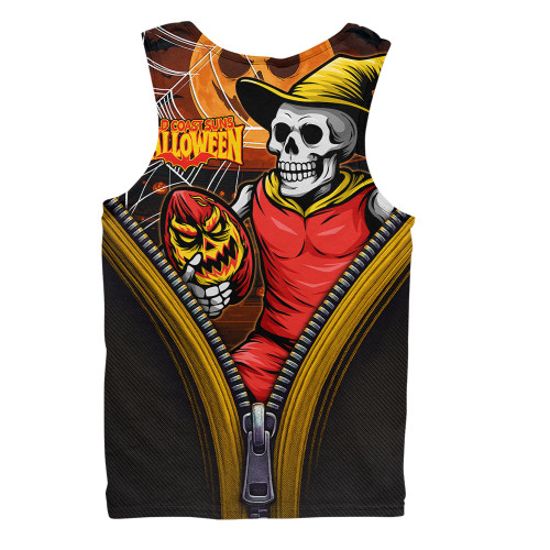 Gold Coast SUNS Men Singlet Halloween Night Reaper Zipper Gold Coast SUNS Men Singlet Halloween Night Reaper Zipper