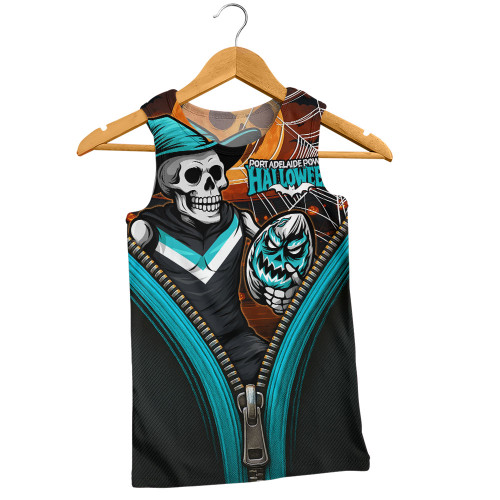 Port Adelaide Men Singlet Halloween Night Reaper Zipper