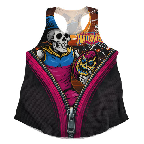 Brisbane Lions Women Racerback Singlet Halloween Night Reaper Zipper