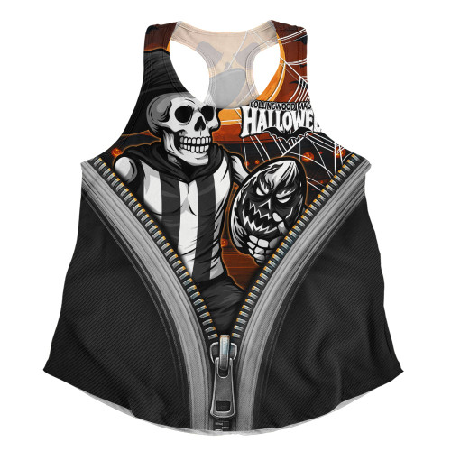 Collingwood Women Racerback Singlet Halloween Night Reaper Zipper