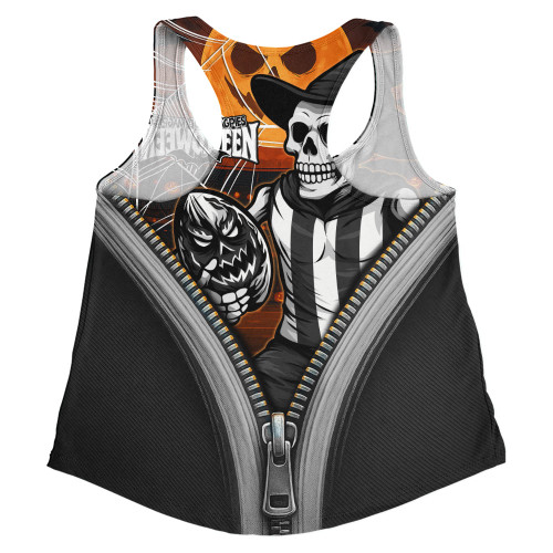 Collingwood Women Racerback Singlet Halloween Night Reaper Zipper