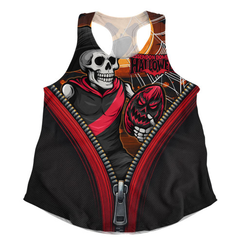 Essendon Women Racerback Singlet Halloween Night Reaper Zipper