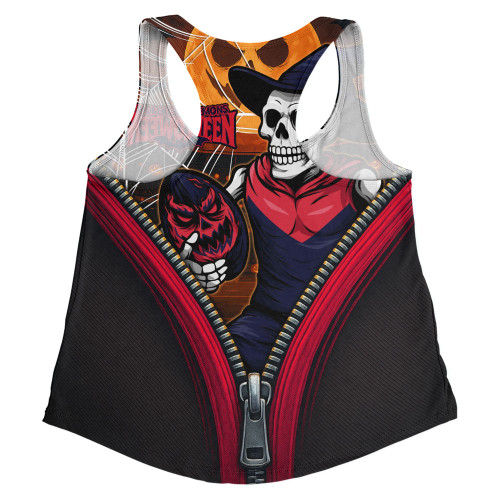 Melbourne Women Racerback Singlet Halloween Night Reaper Zipper