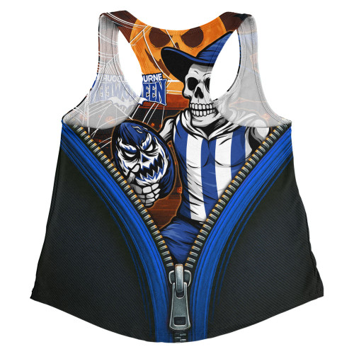 North Melbourne Women Racerback Singlet Halloween Night Reaper Zipper
