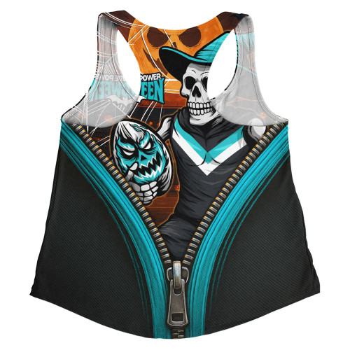 Port Adelaide Women Racerback Singlet Halloween Night Reaper Zipper