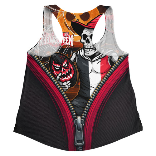 St Kilda Women Racerback Singlet Halloween Night Reaper Zipper