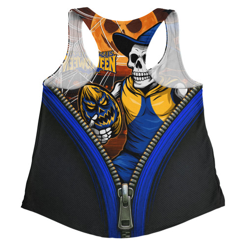 West Coast Eagles Women Racerback Singlet Halloween Night Reaper Zipper