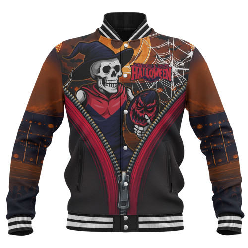 Melbourne Baseball Jacket Halloween Night Reaper Zipper