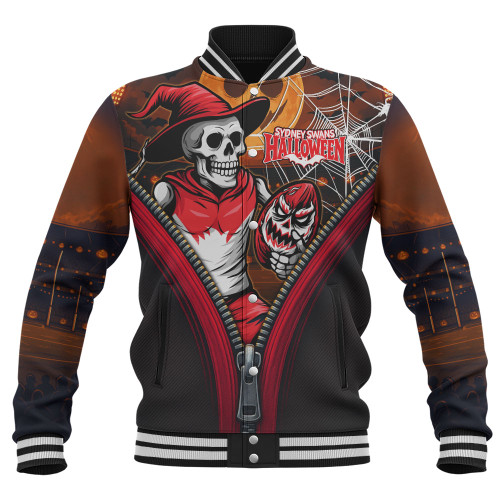 Sydney Swans Baseball Jacket Halloween Night Reaper Zipper