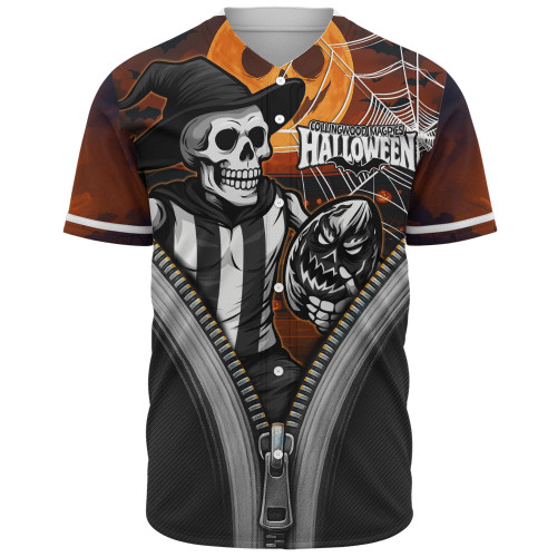 Collingwood Baseball Shirt Halloween Night Reaper Zipper
