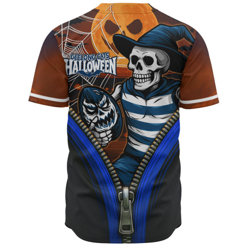 Geelong Cats Baseball Shirt Halloween Night Reaper Zipper Geelong Cats Baseball Shirt Halloween Night Reaper Zipper
