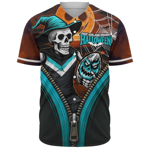 Port Adelaide Baseball Shirt Halloween Night Reaper Zipper