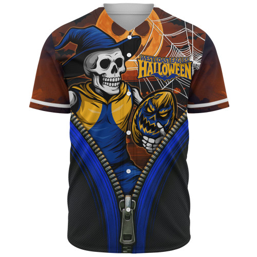 West Coast Eagles Baseball Shirt Halloween Night Reaper Zipper